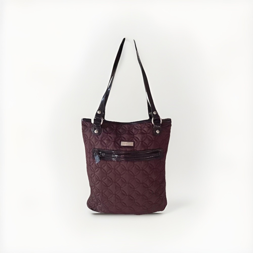Vera Bradley City Lite Shoulder Bag Quilted Burgundy Nylon Tote Bag